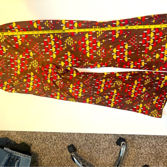 Yves Jennet two piece Brown Pantsuit with Red and Yellow Mushrooms Print - Picture 4 of 6